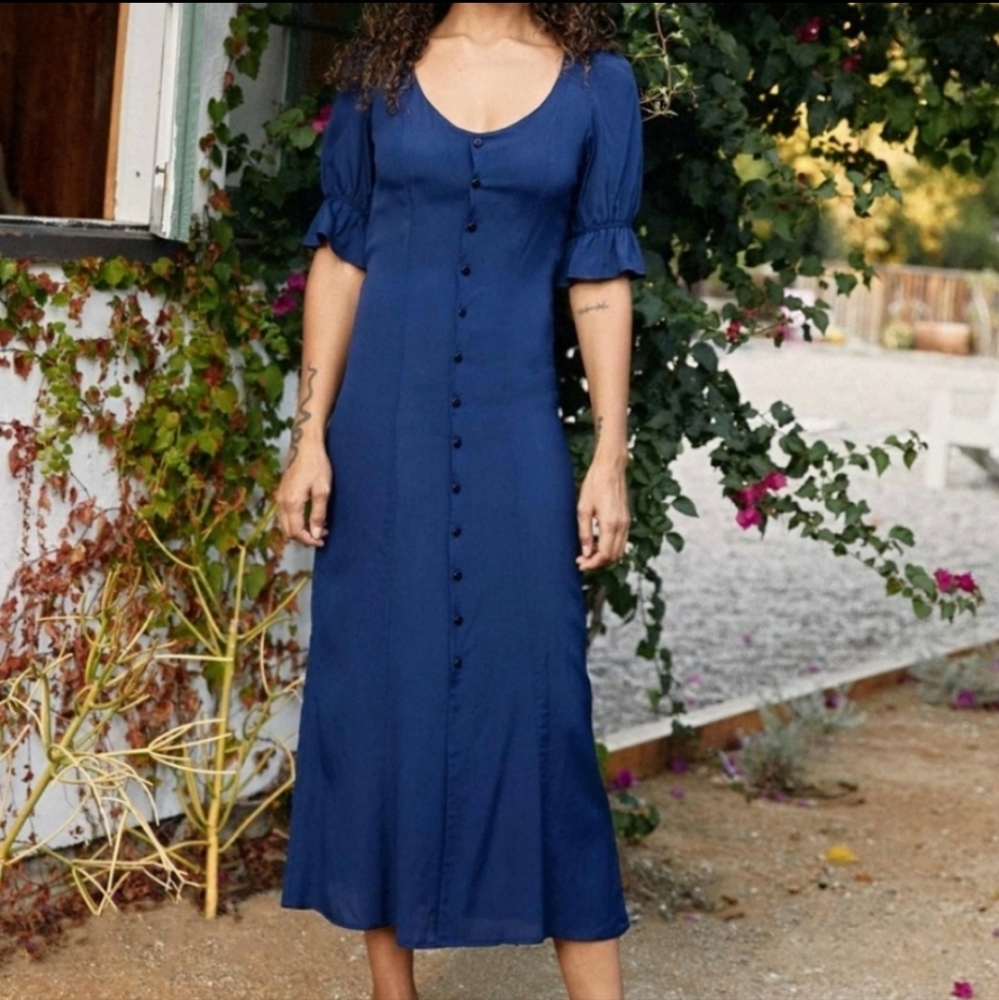 NWT Christy Dawn Midnight Blue Lennon Dress XS